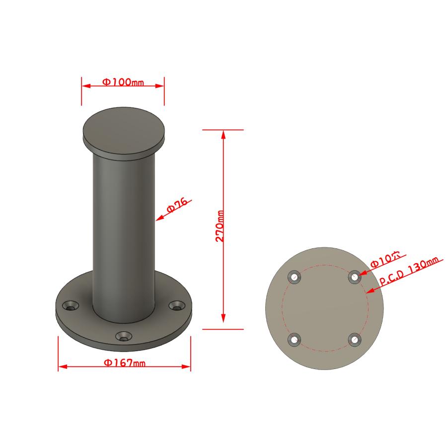 ストレートビット(大) 270mm ステンレス 日本製 係船 大型 船 ストレートビット(大) 270mm ステンレス 日本製 係船 大型 船