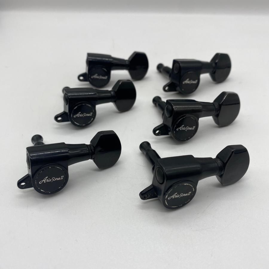 Aria Pro II エレキギター用 ブラックペグ パーツ 糸巻き Guitar Pegs