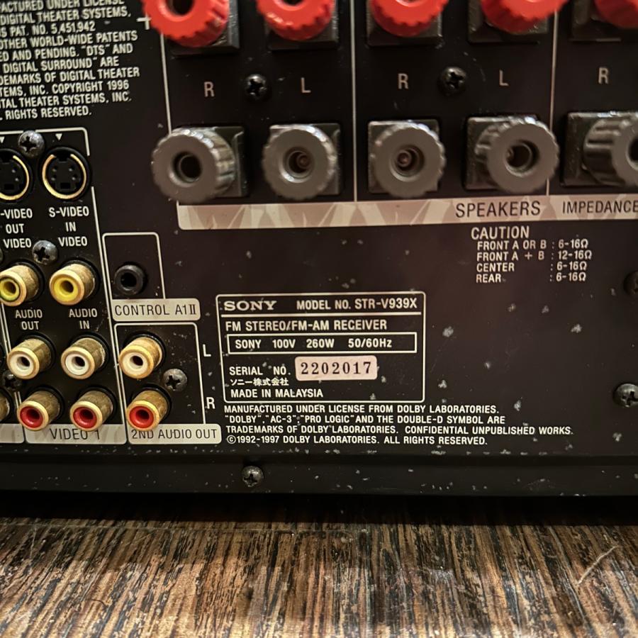 良品❣️稀少品✨SONY ソニー　STR-V939X AVアンプ AVレシーバー SONY Sony STR-V939X AV Receiver ソニー AVアンプ -d344