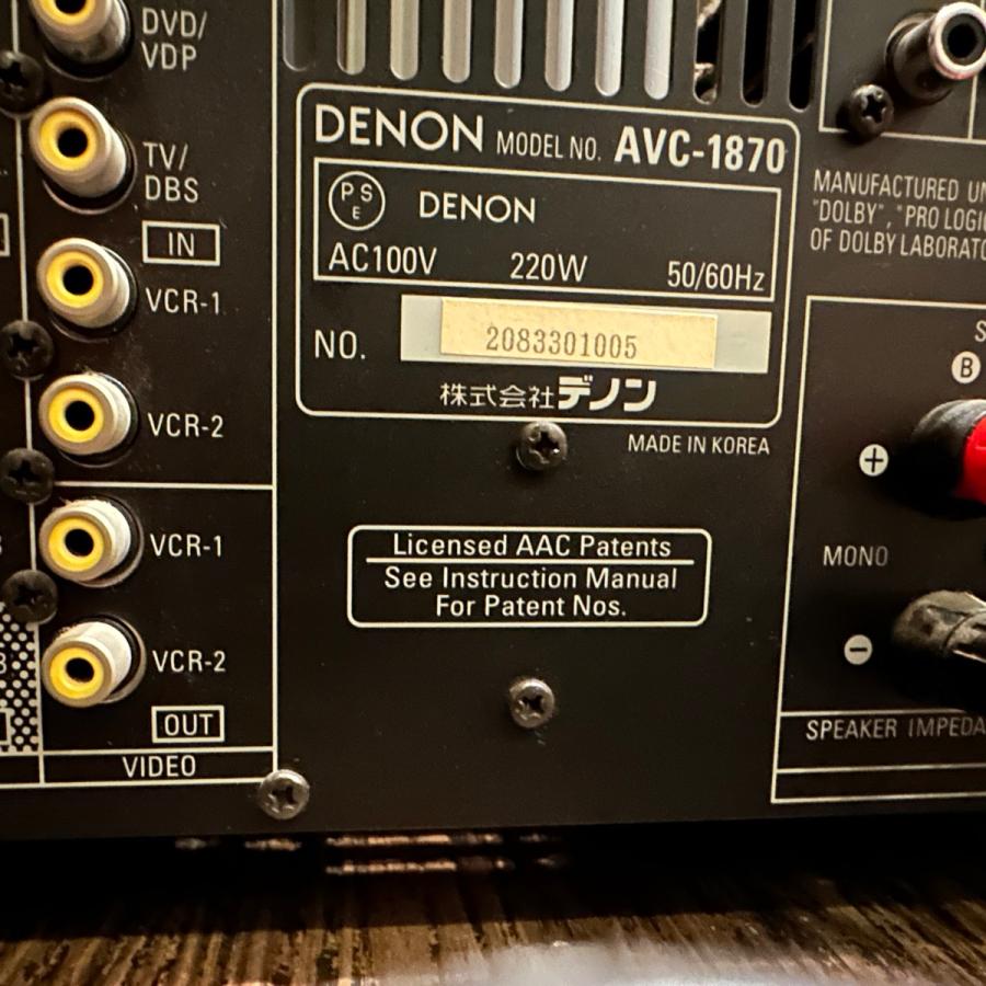 DENON（デノン） Denon AVC-1870 AVアンプ オーディオ -d633