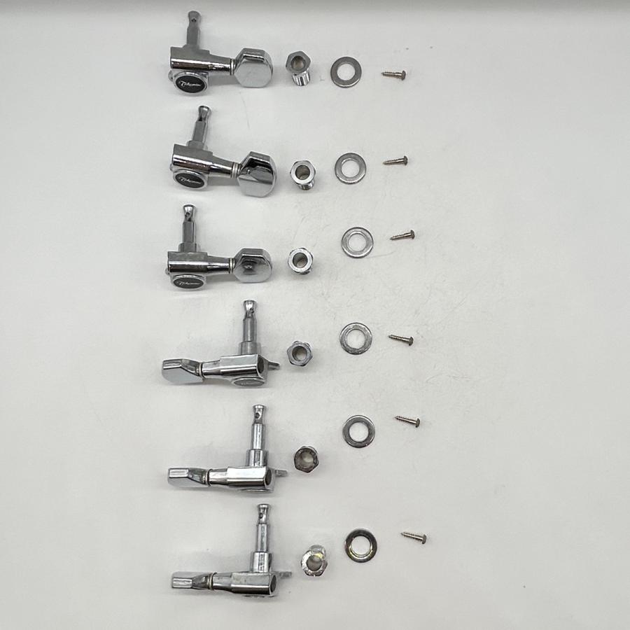 Takamine タカミネ 純正ペグ ギター用 ほぼ新品 GOTOH ゴトー Takamine ギター用 クローム タカミネ 片側3連ペグ ロトマチックペグ