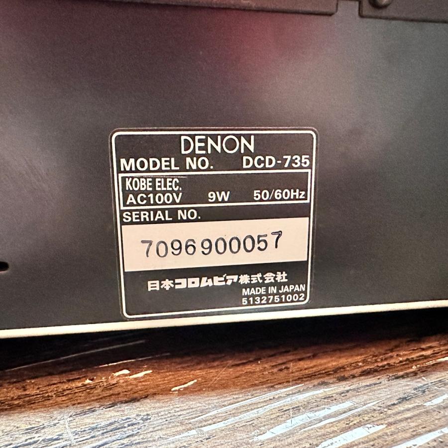 DENON（デノン） Denon DCD-735 Compact Disc Player CDプレーヤー ΛS