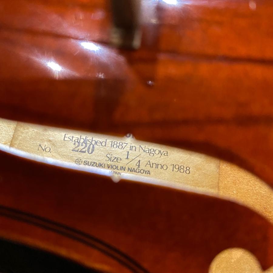 O*O様 ●鈴木バイオリン● No.220 1/4 1988年製 SUZUKI スズキ Suzuki No.220 1/4 1988年 Violin 分数バイオリン