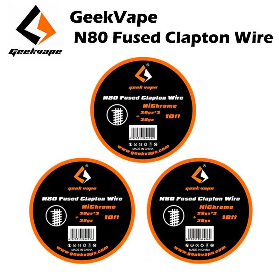 GeekVape N80 Fused Clapton Wire 10ft ギークベイプ ヒューズド クラプトン ワイヤー ニクロム 80 アトマイザー 電子タバコ ベイプ vape｜grvv