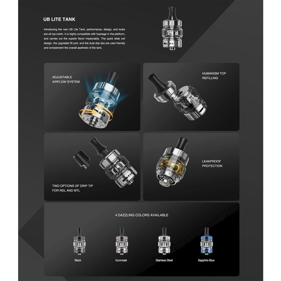 Lost Vape UB Lite Tank ロストベイプ ユービーライト タンク アトマイザー 510接続 クリアロマイザー ベイプ 本体 リキッド 超爆煙 禁煙 タール |  | 01