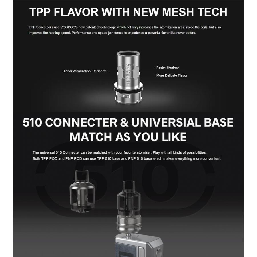 VOOPOO TPP POD Tank 2ml 510規格 アトマイザー イーリーフ ポッド タンク ijust3 istick t80 power Kit 電子タバコ ベイプ 本体 リキッド 超爆煙 禁煙 dl dtl |  | 07