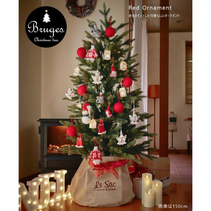 クリスマスツリー ブルージュp 150cm 樅 北欧 オーナメントセット 赤 白 かわいい ナチュラル コットン 鉢カバーつき X Groovy 通販 Yahoo ショッピング