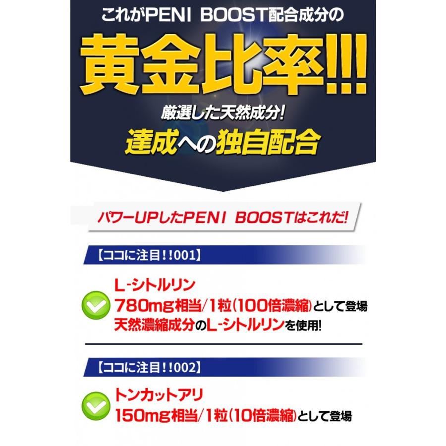 シトルリン アルギニン 男性 サプリ PENIBOOST ペニブースト 2本120粒入り 自信 増大サプリ トンカットアリ プロポリス 亜鉛 サプリメント｜gs-cafe｜04