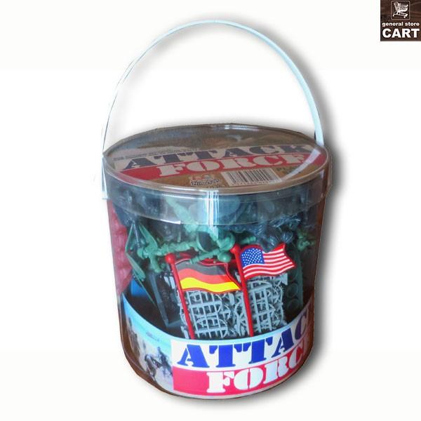 ミニチュア フィギュア ミリタリー アーミー グリーン ソルジャー 108Pセット 小さい兵隊さん バケツ入りプレイセット