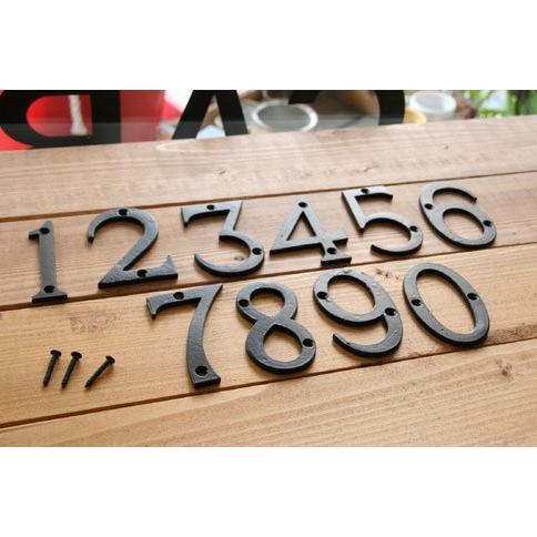 アイアンナンバー サインプレート [ 5 ] 数字 アンティーク調 ブラック