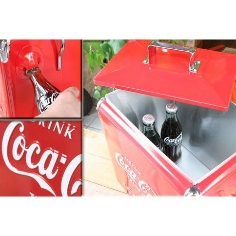 復刻 ヴィンテージ クーラーボックス COCA COLA コカコーラ ピクニックストレージ 栓抜き付き レッド