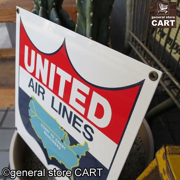 アメリカ看板 エナメル サインボード 磁器 ユナイテッド航空 UNITED 