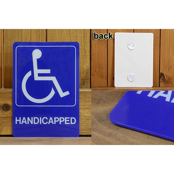 アメリカ看板 車椅子 身障者専用 HANDICAPPED プラスチック ピクト