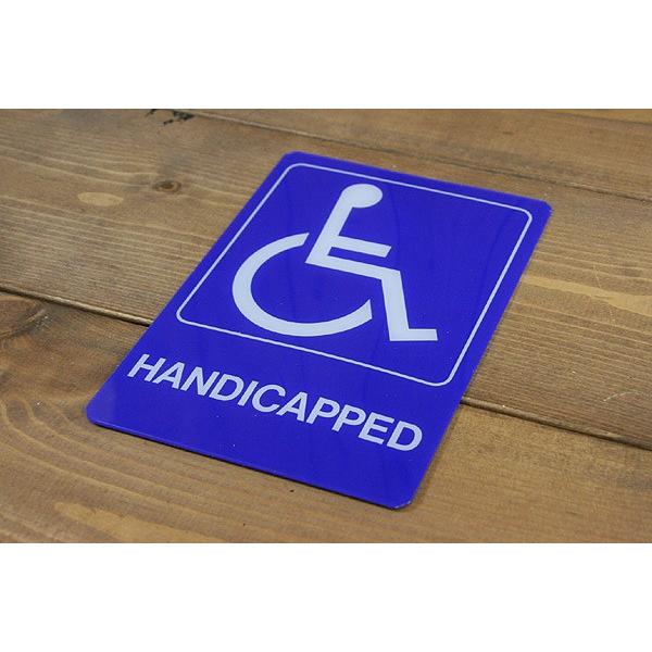 アメリカ看板 車椅子 身障者専用 HANDICAPPED プラスチック
