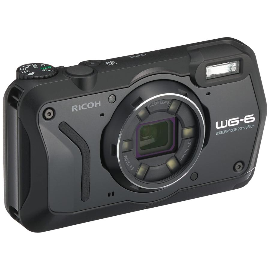 RICOH WG-6 ブラック 本格防水カメラ 20メートル防水 耐衝撃 防塵 耐寒 