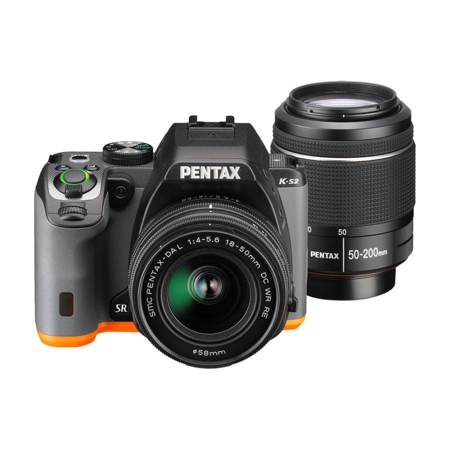 PENTAX KS2 ブラック×オレンジ PENTAX デジタル一眼レフ K-S2 ダブルズームキット (ブラック×オレンジ