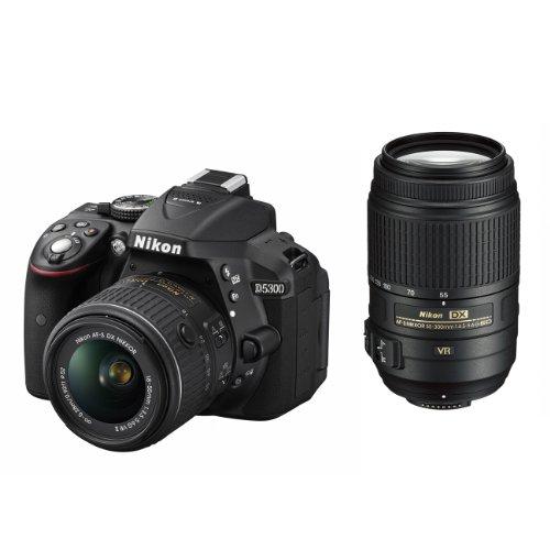 【中古】 Nikon ニコン デジタル一眼レフカメラ D5300 ダブルズームキット ブラック 2400万画素 3.2型液晶 D5300WZBK Nikon デジタル一眼レフカメラ D5300 ダブルズームキット ブラック