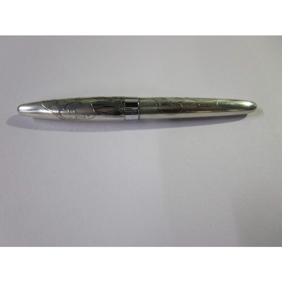 中古 PILOT パイロット 万年筆 シルバーン 浮世絵 極細字 初期型 : ぽ