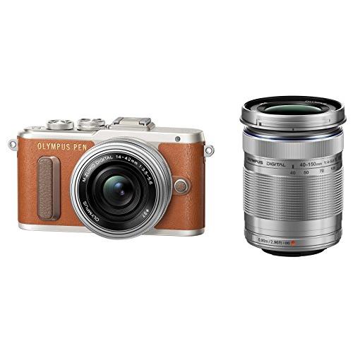 OLYMPUS ミラーレス一眼 E-PL8 ダブルズームキット ブラウン : ぽ 