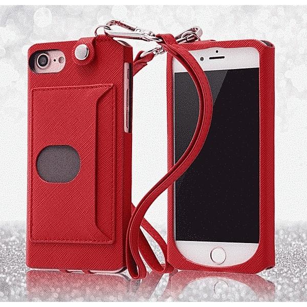 スマホケース Iphone用ケース Iphone Se 第2世代 8 7 オープンレザー カラフル ストラップ レッド アイフォン グローバルセレクション Yahoo 店 通販 Yahoo ショッピング