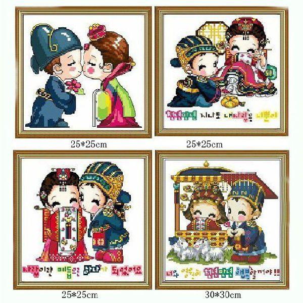 クロスステッチ 刺繍キット 韓国結婚式4画セット （DMC刺繍糸）｜gs-shop｜03