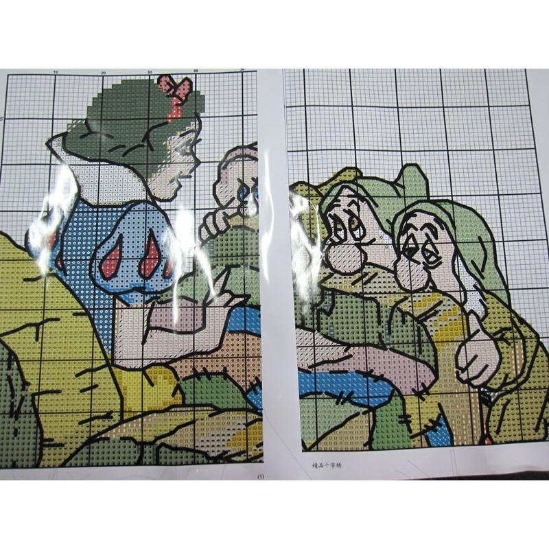 クロスステッチ 刺繍キット 白雪姫と7人の小人 寝室 : GAMBARU