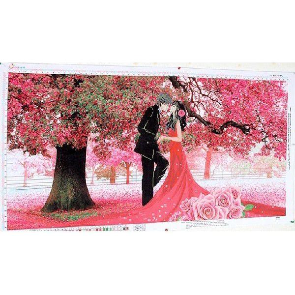 クロスステッチ刺繍キット 3D 桜 wedding 図柄印刷｜gs-shop