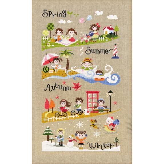 ししゅう糸 Dmc糸 クロスステッチ刺繍キット 14ct 図案印刷なし 四季子供 K4 Depi Qdjd Gambaru ショップ 通販 Yahoo ショッピング
