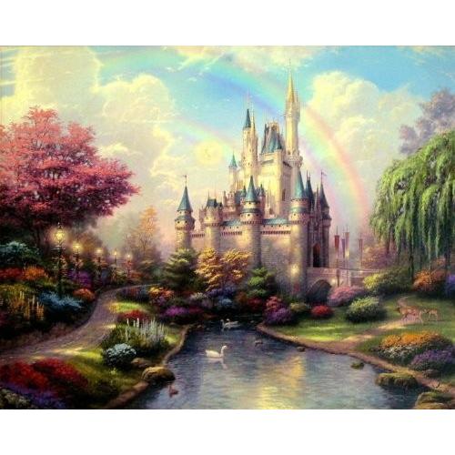 クロスステッチ 刺繍キット 夢の城 （DMC刺繍糸） 図柄印刷