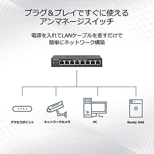 NETGEAR アンマネージ スイッチングハブ 8ポート 卓上型コンパクト ギガビット 静音ファンレス 省電力設計 法人向け GS108｜gs-shopping｜05