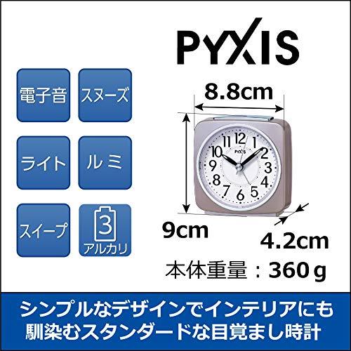 セイコー クロック 目覚まし時計 アナログ PYXIS ピクシス 薄ピンク パール NR440P SEIKO｜gs-shopping｜02