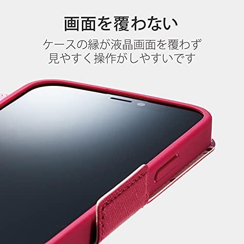 エレコム iPhone 13 mini/レザーケース/手帳型/UltraSlim/ディープピンク｜gs-shopping｜04