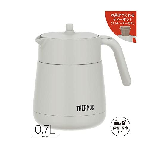 サーモス 真空断熱ティーポット ストレーナー付き 700ml ライトグレー TTE-700 LGY｜gs-shopping｜03