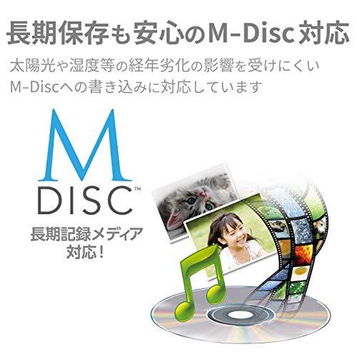 ロジテック DVDドライブ 外付け Mac 対応 USB3.0 タイプCケーブル付き M-DISC対応 グレー LDR-PVB8U3MGY｜gs-shopping｜06