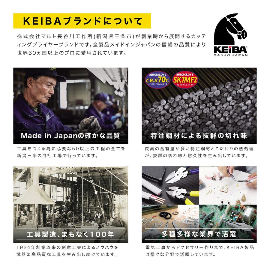 マルト長谷川工作所(Marutohasegawakousakujo) ケイバ(KEIBA) プロホビー 平口リードペンチ HFC-D04｜gs-shopping｜05