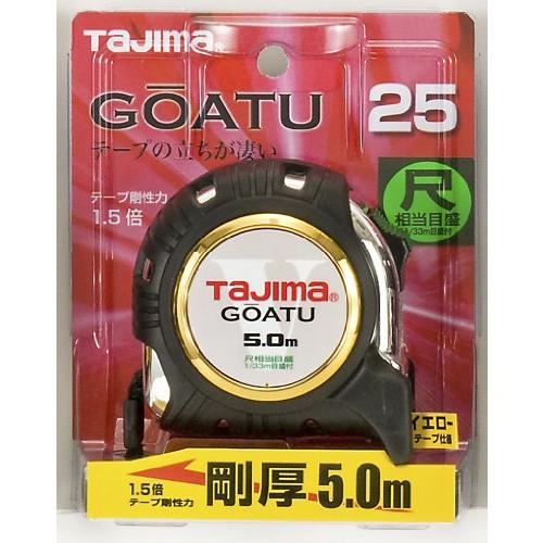タジマ(Tajima) コンベックス 剛厚テープ5m×25mm 剛厚Gロック25 尺相当目盛付 GAGL2550S｜gs-shopping｜02
