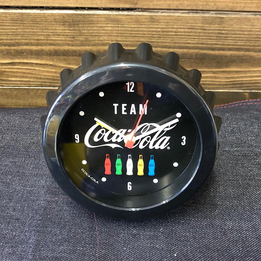 TEAM CocaCola Bottle Cap Clock ブラック コカコーラ アメリカン雑貨 cola0008 GS