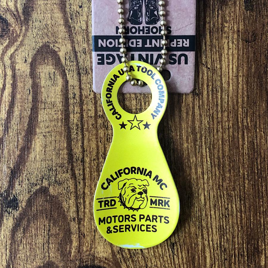 カラフルシューホーン キーホルダー BULLDOG YELLOW 靴ベラ ビンテージ