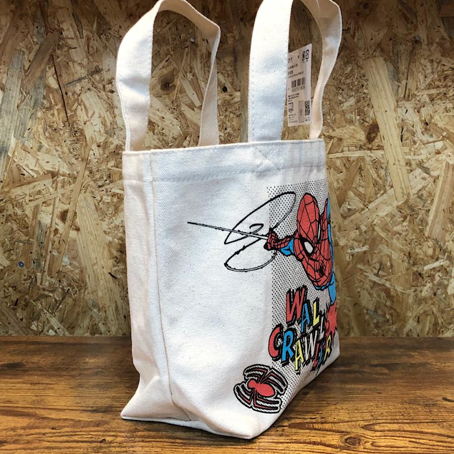 ミニトートバッグ スパイダーマン マーベル マチ付コットンバッグ