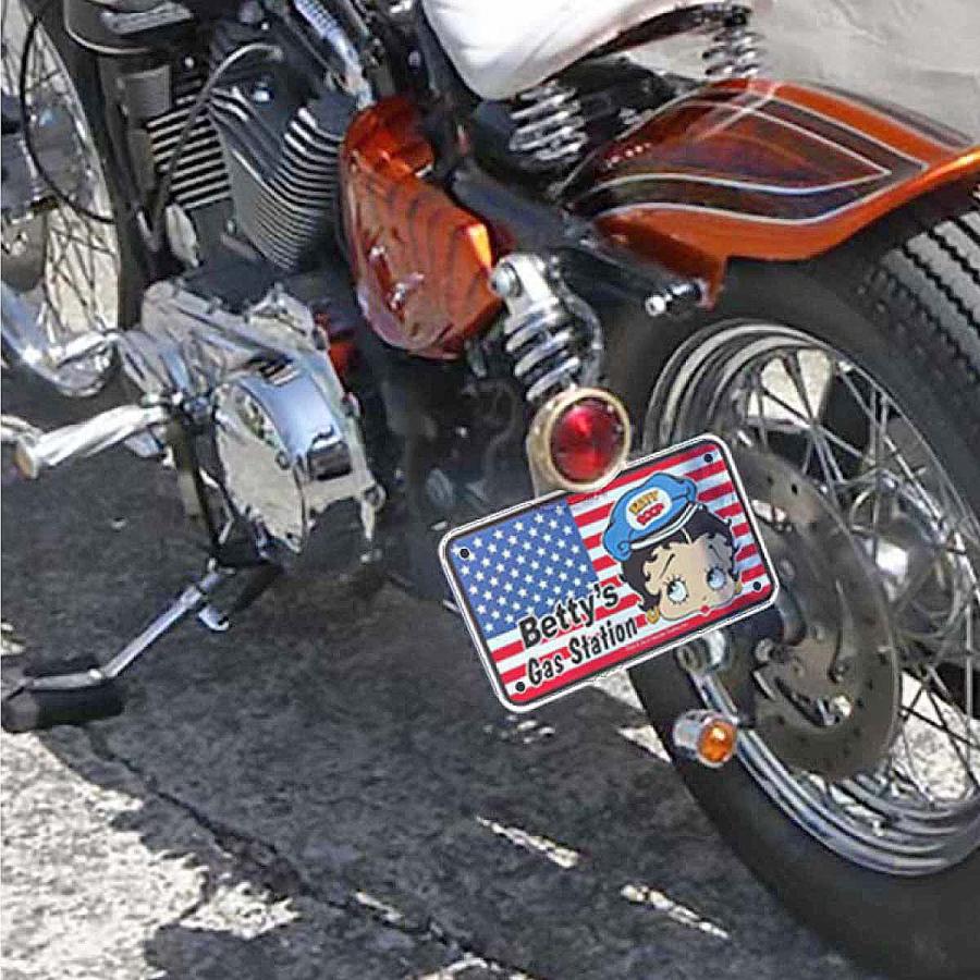 BETTY BOOP BIKER CM PLATE 50'S バイク ミニライセンス BETTY BOOP BIKER CM PLATE 50'S バイク ミニライセンス