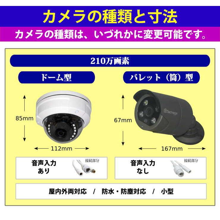 GSA防犯 /防犯カメラ 210万画素 8CH NVR レコーダー SONY製 防水