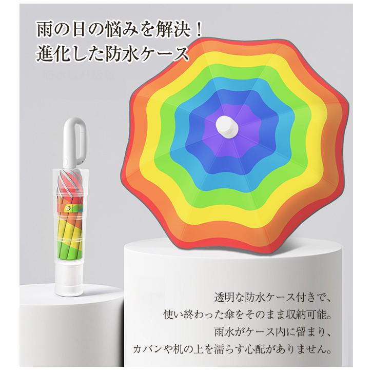 【人気新作】折りたたみ傘 自動開閉 ワンタッチ 晴雨兼用 カラビナハンドル 反射テープ スライドカバー付き 8本骨 子供用 UVカット 遮光 遮熱 強風 撥水 爆買 | ブランド登録なし | 08