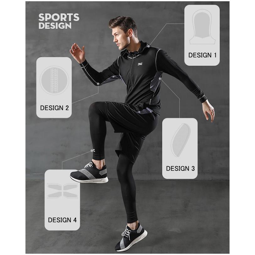 ランニングウェア トレーニングウェア スポーツウェア メンズ 5点セット おしゃれ ジャージ タイツ 半袖 長袖 ショートパンツ Mjjun02 Gsgs Shopping 通販 Yahoo ショッピング