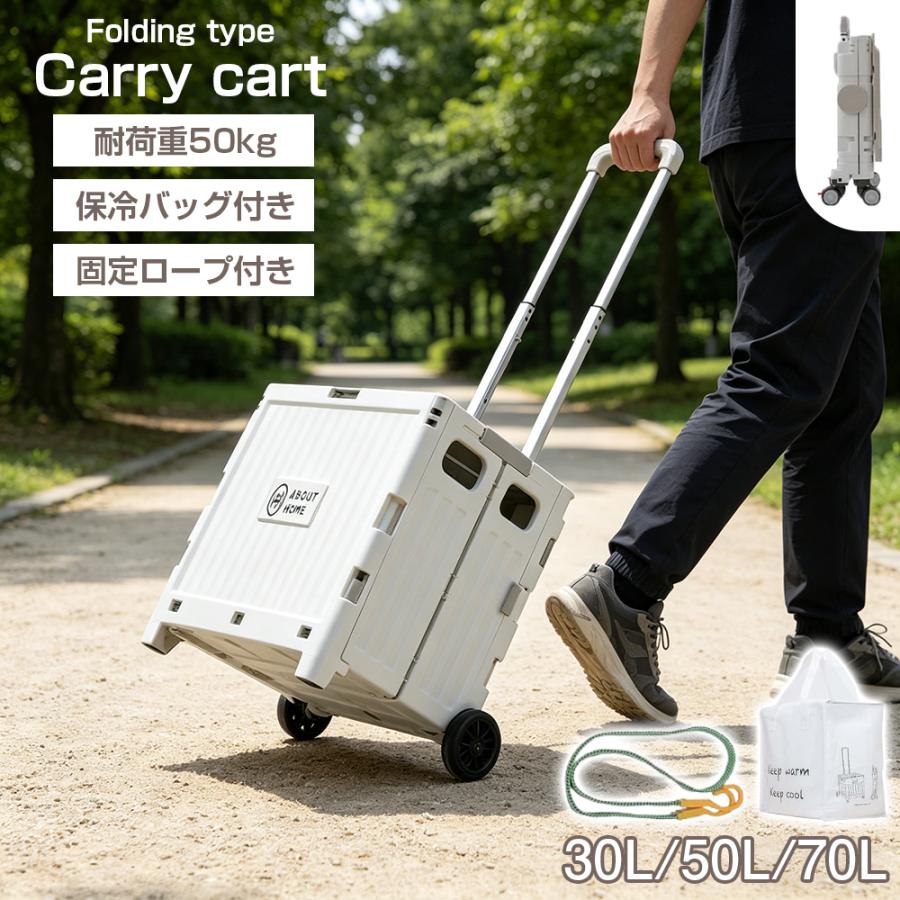 ★　ショッピングカート ★ 折りたたみ　キャリーカート 軽量 コンパクト キャリーカート 折りたたみ 軽量 2輪 4輪 30L/50L/70L 保冷バッグ付き