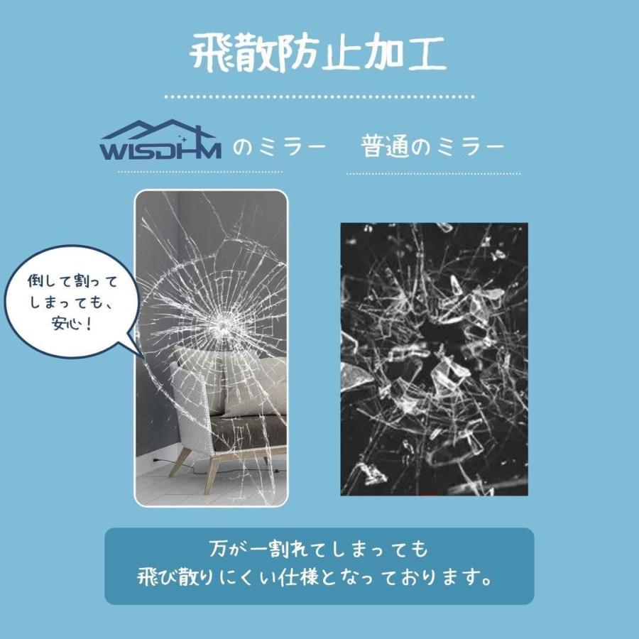 全身鏡 姿見 壁掛け 立て掛け 軽量 飛散防止 角丸加工 高透過ガラス