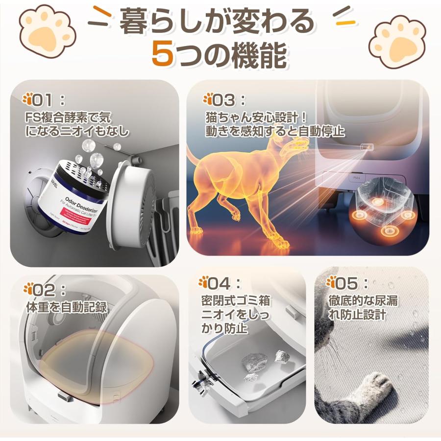 猫 自動トイレ 全自動 猫トイレ 自動清掃 自動梱包 飛散防止 センサー