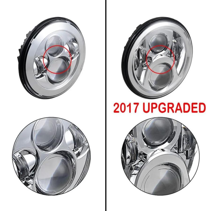 並行輸入品 6 LED 60ワット7インチ MOTO LEDヘッドライト4インチ通過ライトハーレーソフテイルFLSTC FLSTF FLS FLD 7インチ + 2 × 4.5インチ_3