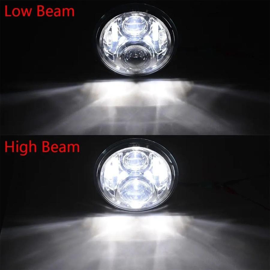 並行輸入品 6 LED 60ワット7インチ MOTO LEDヘッドライト4インチ通過ライトハーレーソフテイルFLSTC FLSTF FLS FLD 7インチ + 2 × 4.5インチ_4