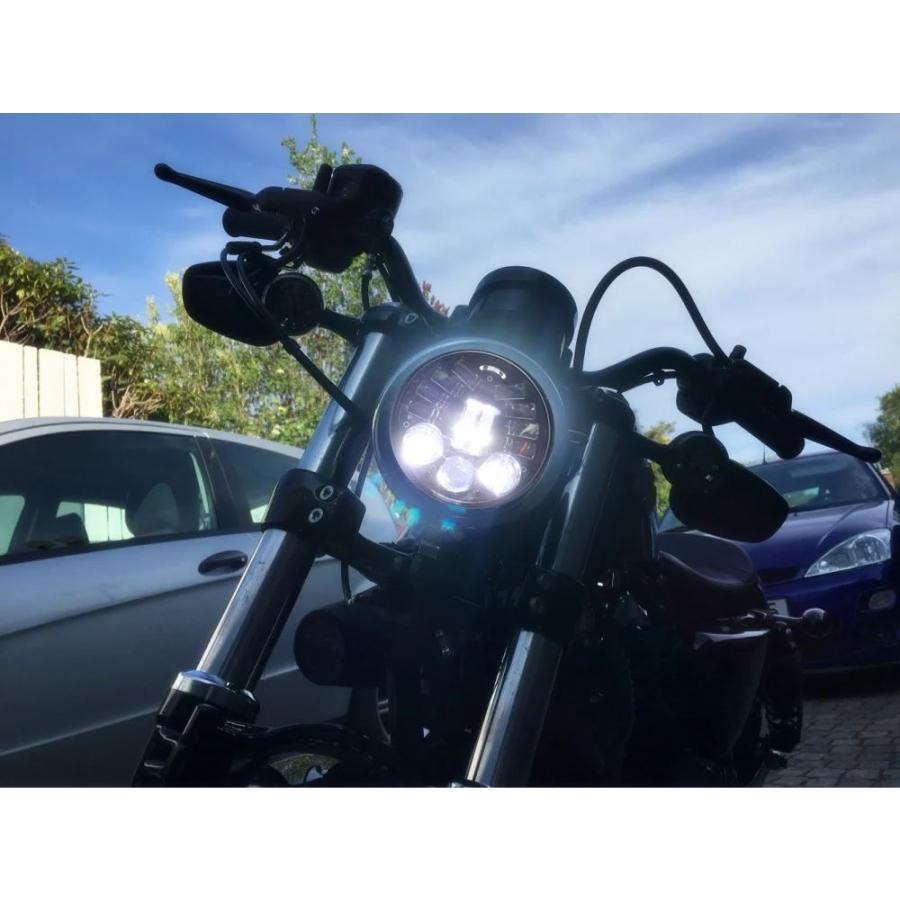 並行輸入品 ハーレースポーツスター適応LEDヘッドライト5 3 4インチモデル適応5.75インチ ラウンドLEDヘッドライト_5