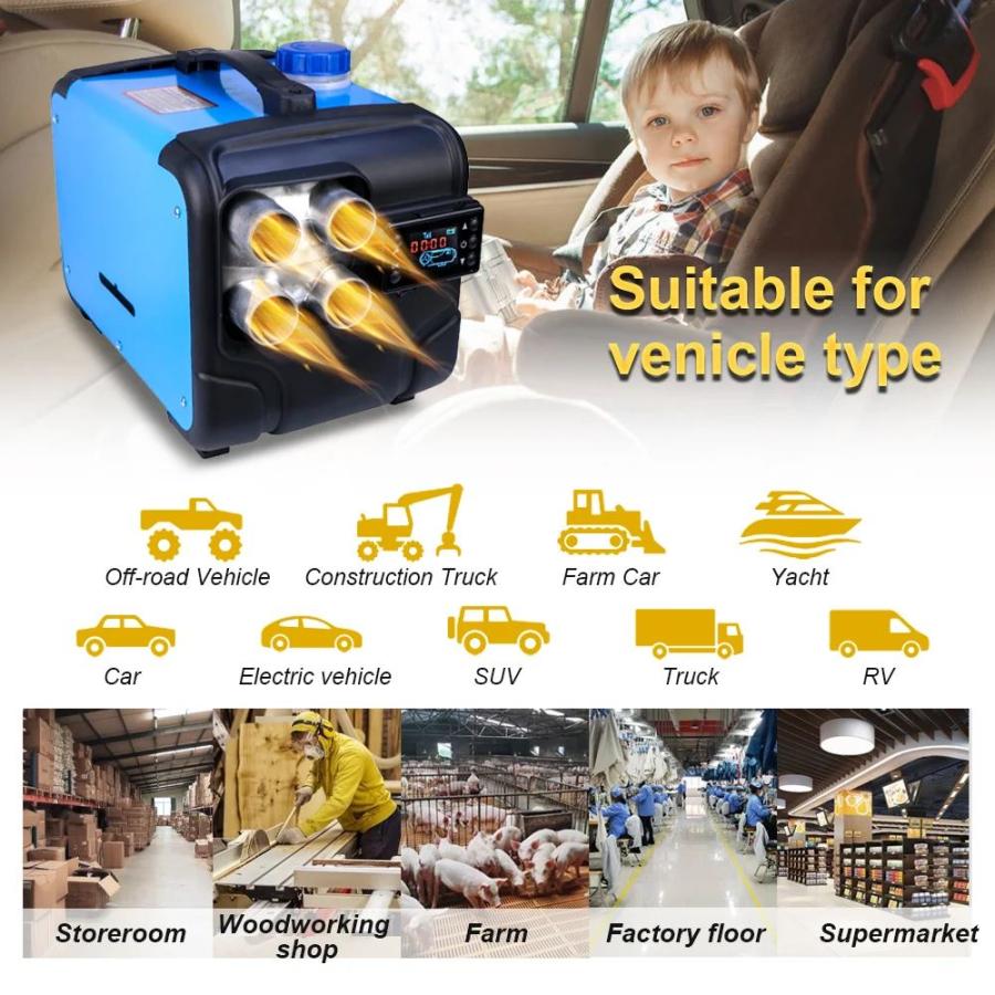 並行輸入品 ディーゼル車用駐車場ヒーター 自動運転ウォーマー トラックバス LCDモニター付きキャンピングカー 12V 24V 220V 2KW 8KW_3
